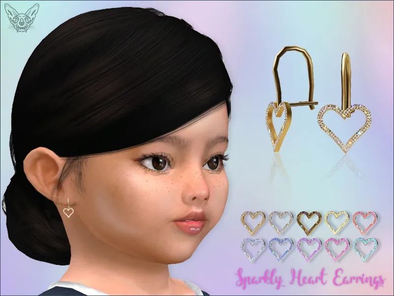 Sparkly Heart Earrings For Toddlers