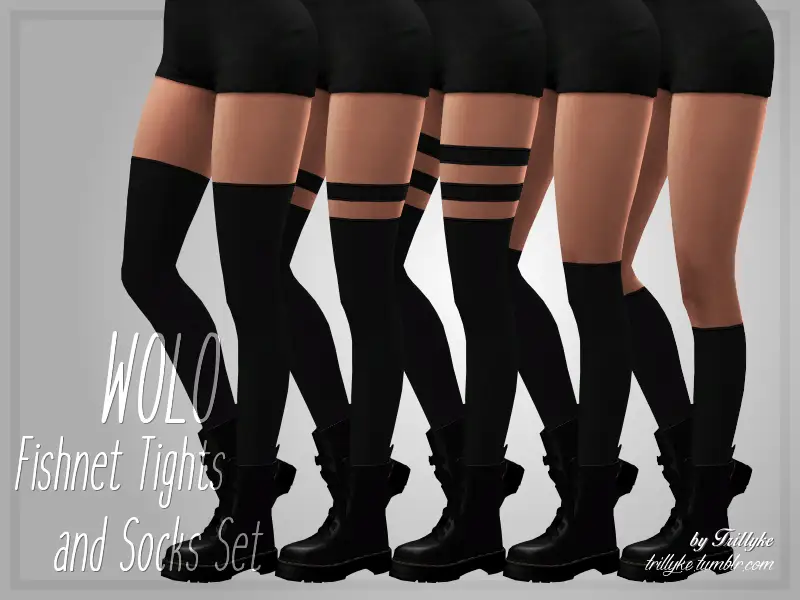 Trillyke - WOLO Fishnet Tights & Socks Set