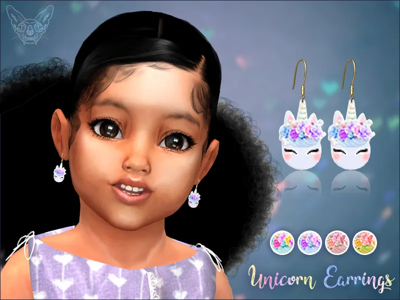 Unicorn Earrings For Toddlers