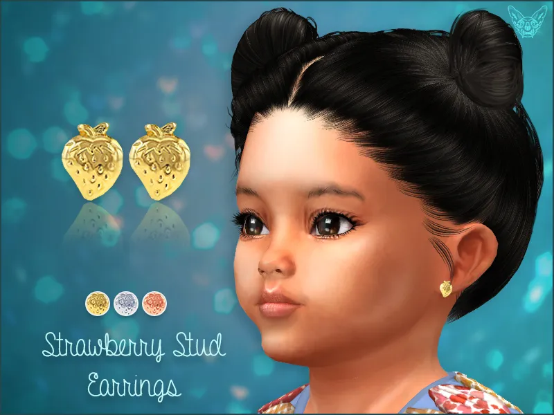 Strawberry Stud Earrings For Toddlers