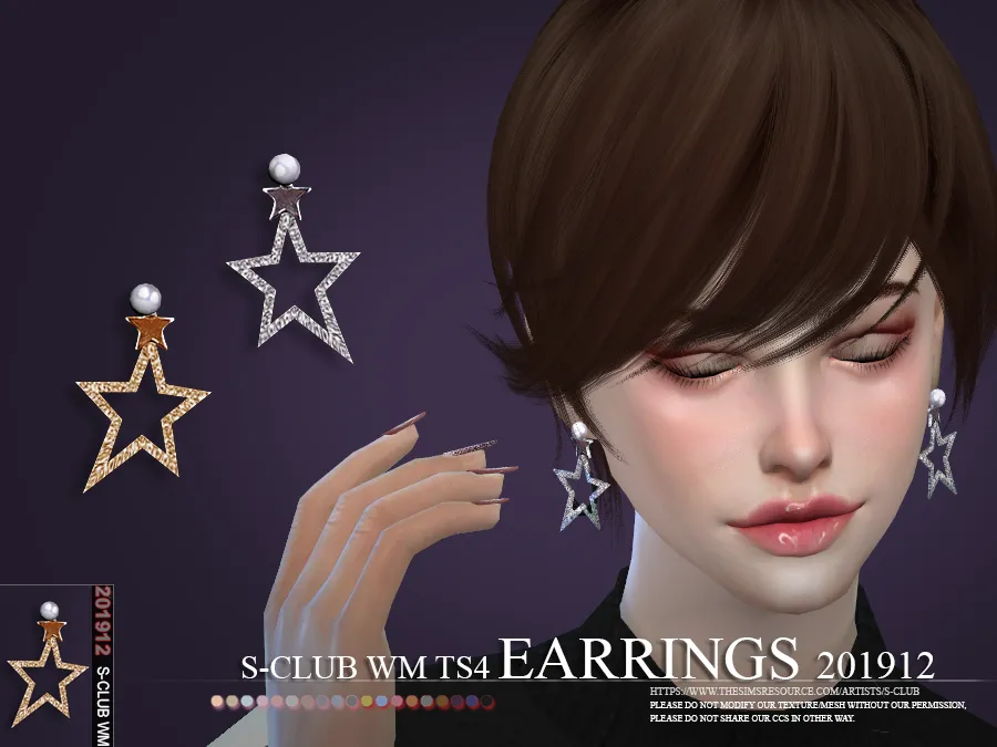 3038299.png S-Club ts4 WM EARRINGS 201912 - Image 1
