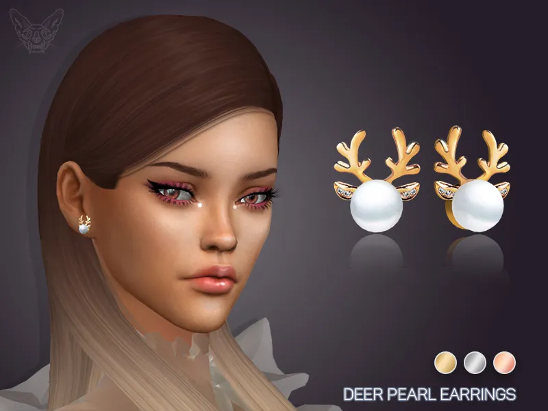 Pearl Deer Earrings