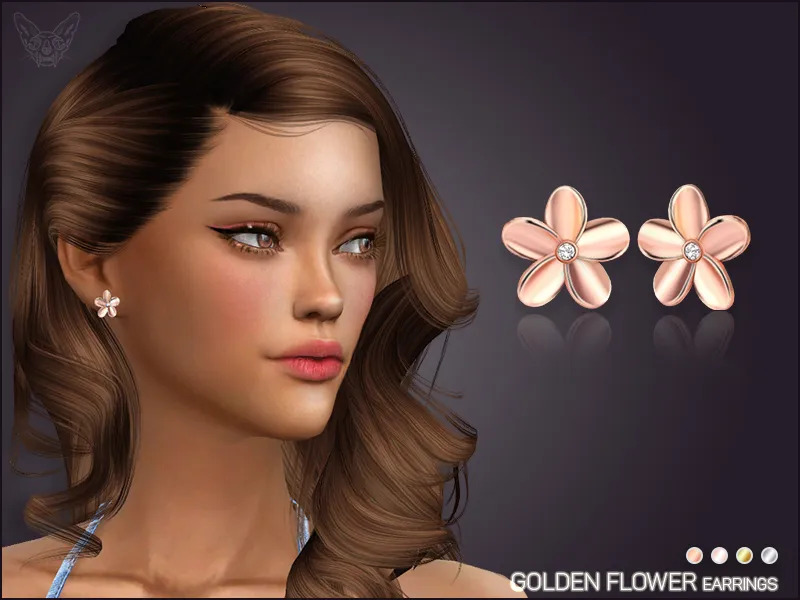 Golden Flower Earrings