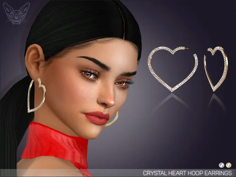 Big Crystal Heart Hoops