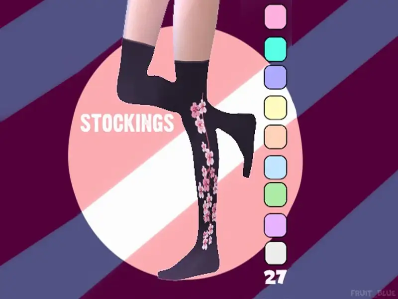 Stockings with flower ornament by Fruit_Blue