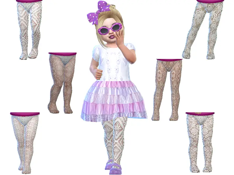 White toddler tights