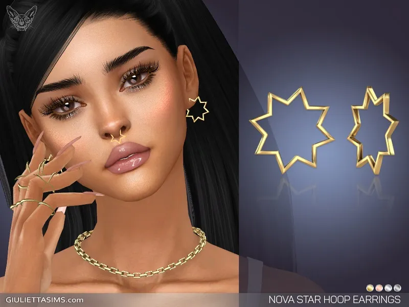 Nova Star Hoop Earrings