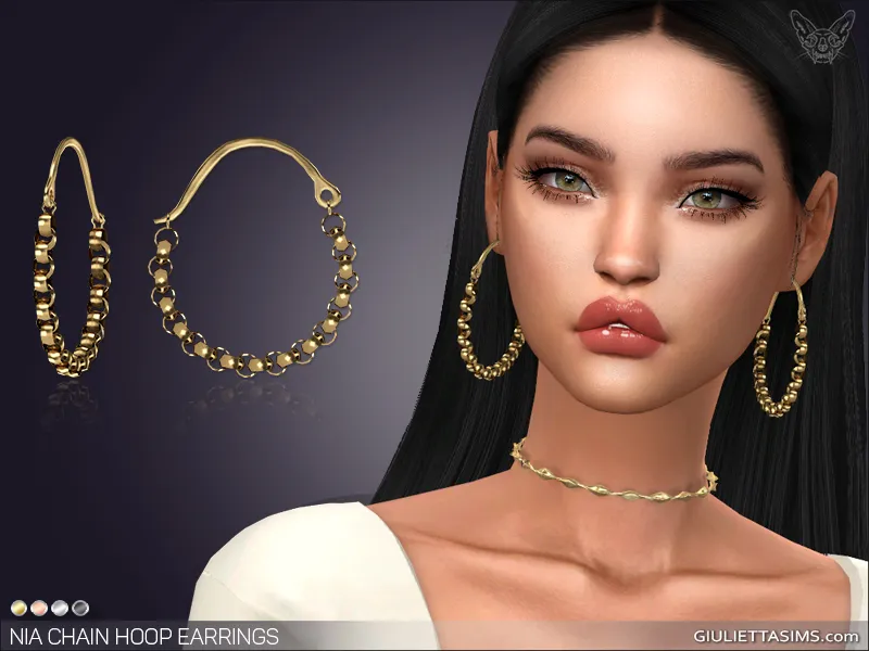 Nia Chain Hoop Earrings