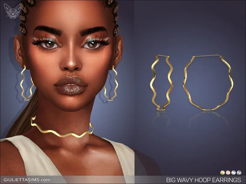 Big Wavy Hoop Earrings