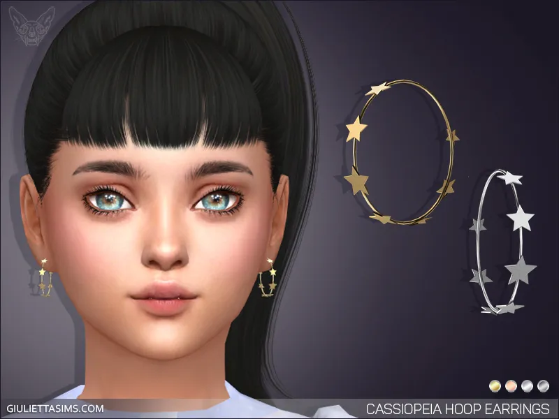Cassiopeia Star Hoop Earrings For Kids