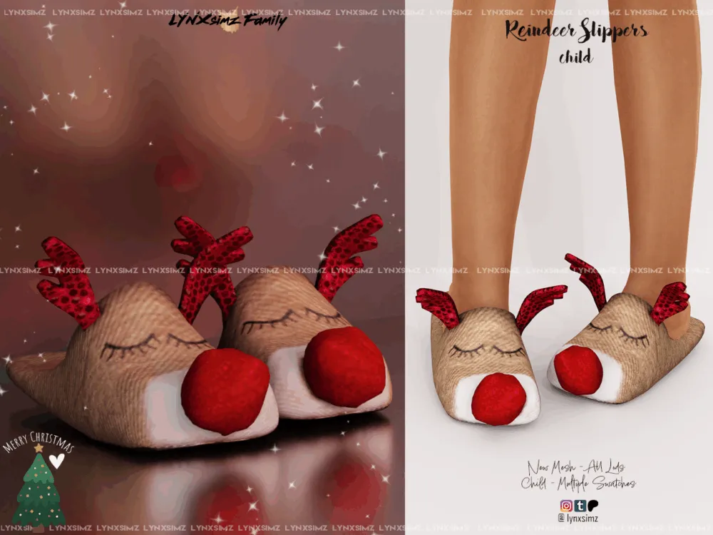 Reindeer Slippers - Child Reindeer Slippers ~ Child - Image 1