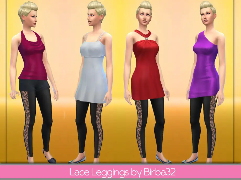 Lace Leggings - All black