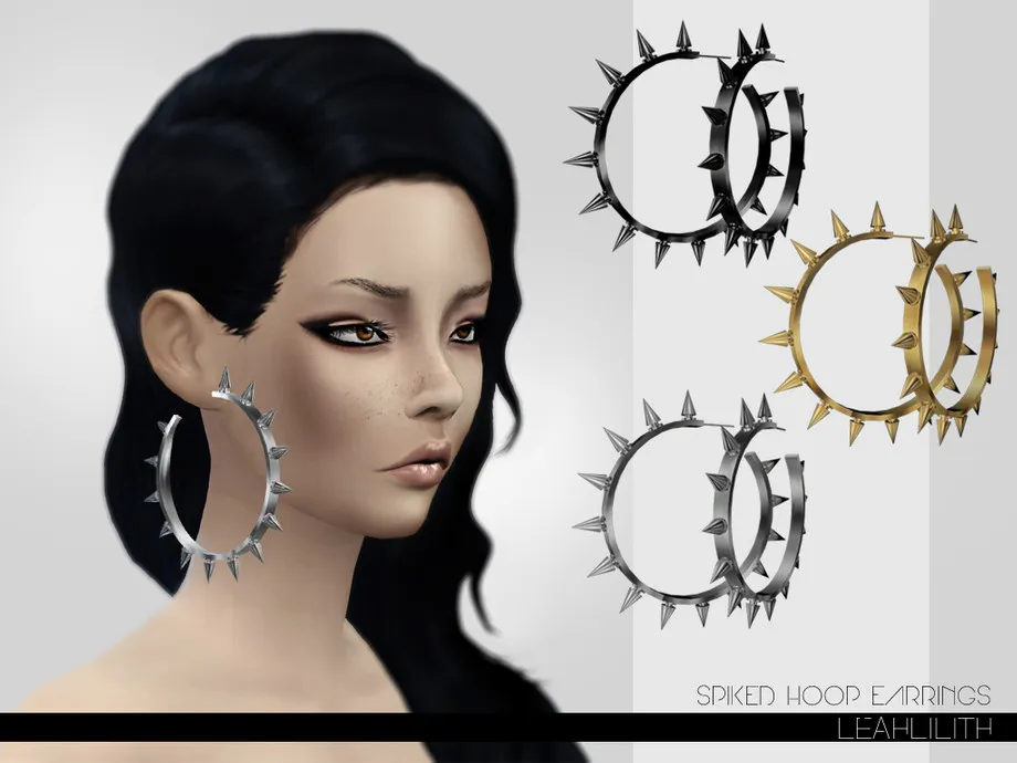 Leahlillith Spiked Hoop Earrings