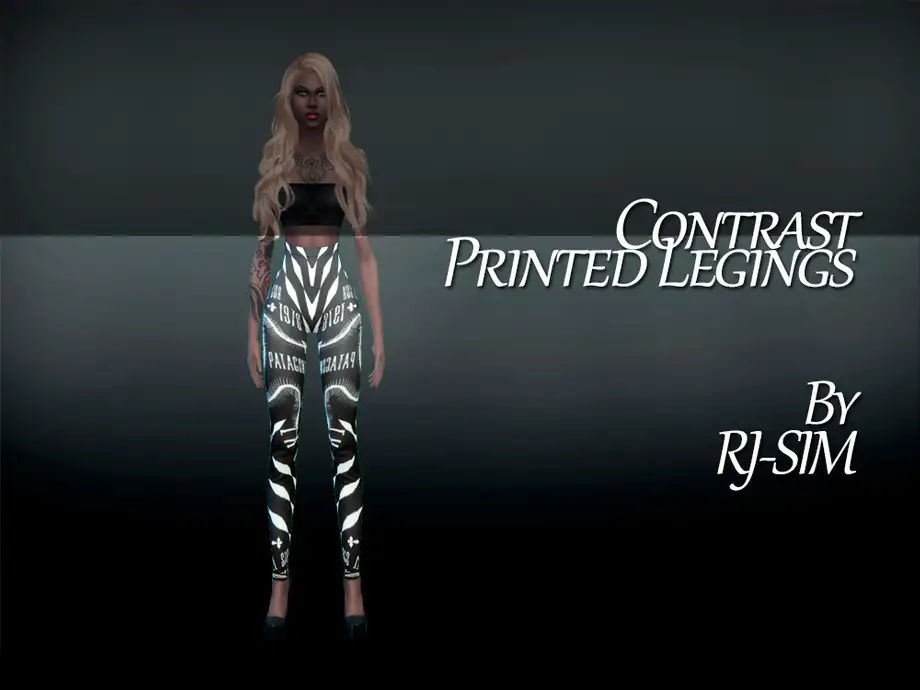 Contrast Printed Leggings