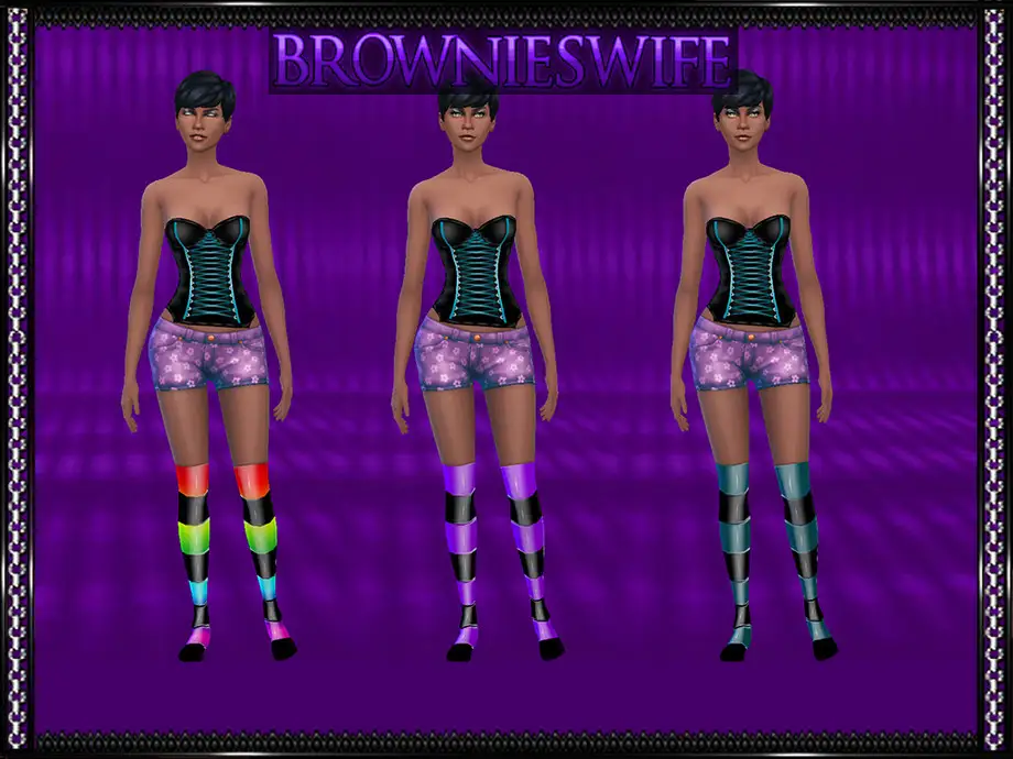 Striped Latex Knee Highs