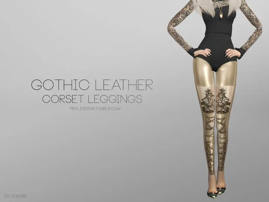 Gothic Leather Corset Leggins