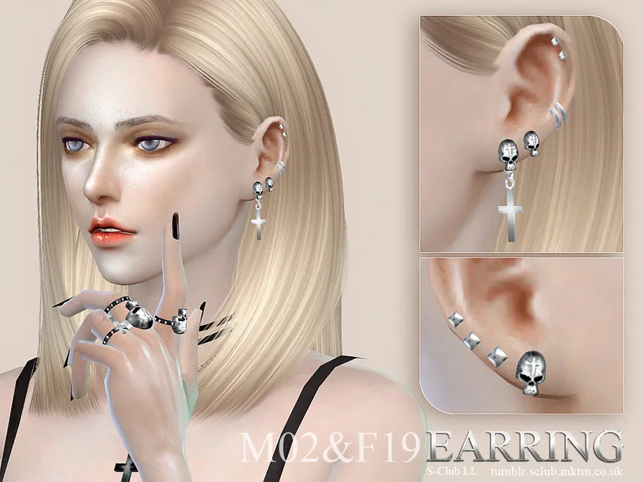 S-Club LL ts4 earring 02（m)&19(f)