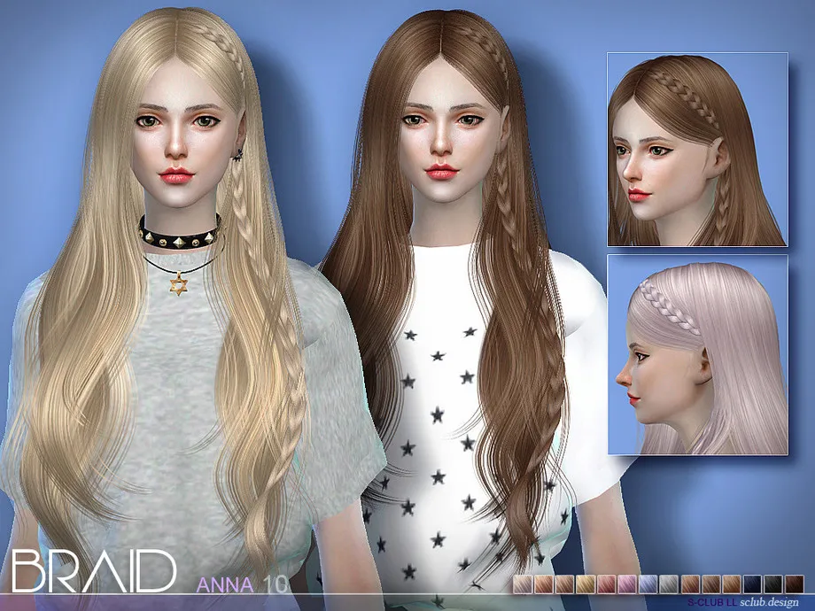 sclub ts4 hair Anna braid