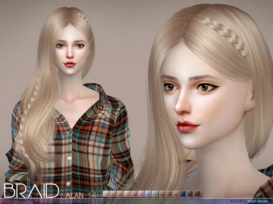 sclub ts4 hair Helen braid