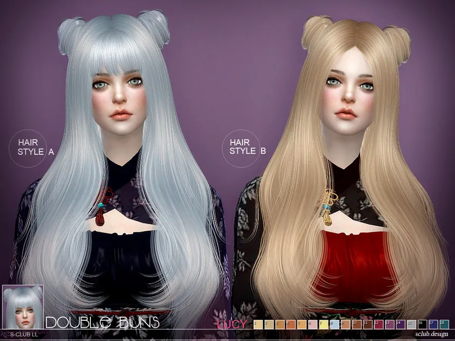 sclub ts4 hair Lucy bun