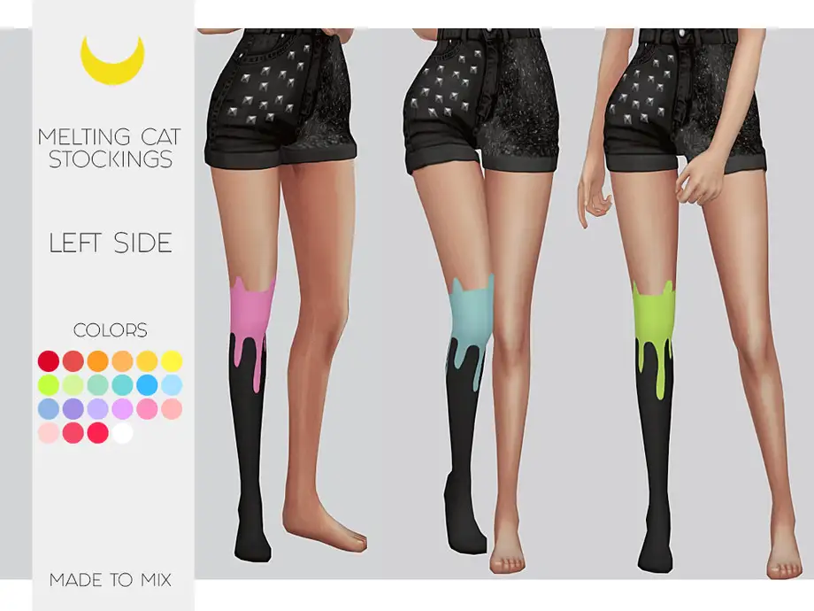 Stockings - Melting Cat (Left) - Made to Mix