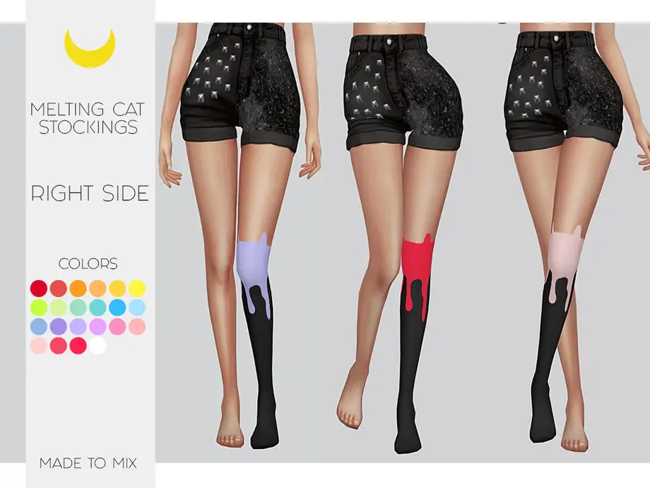 Stockings - Melting Cat (Right) - Made to Mix