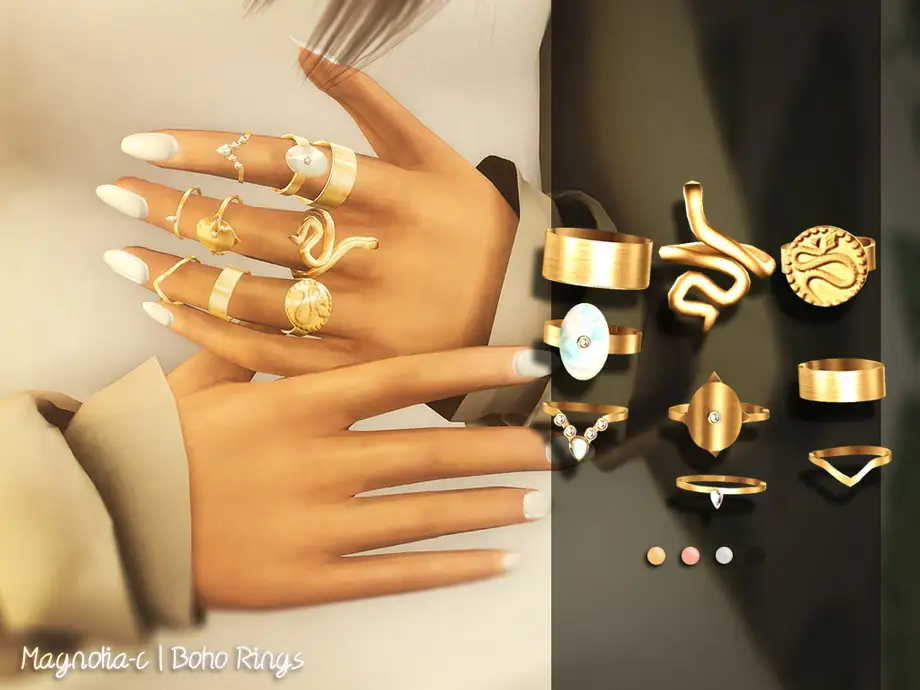 Magnolia-C - Boho Rings