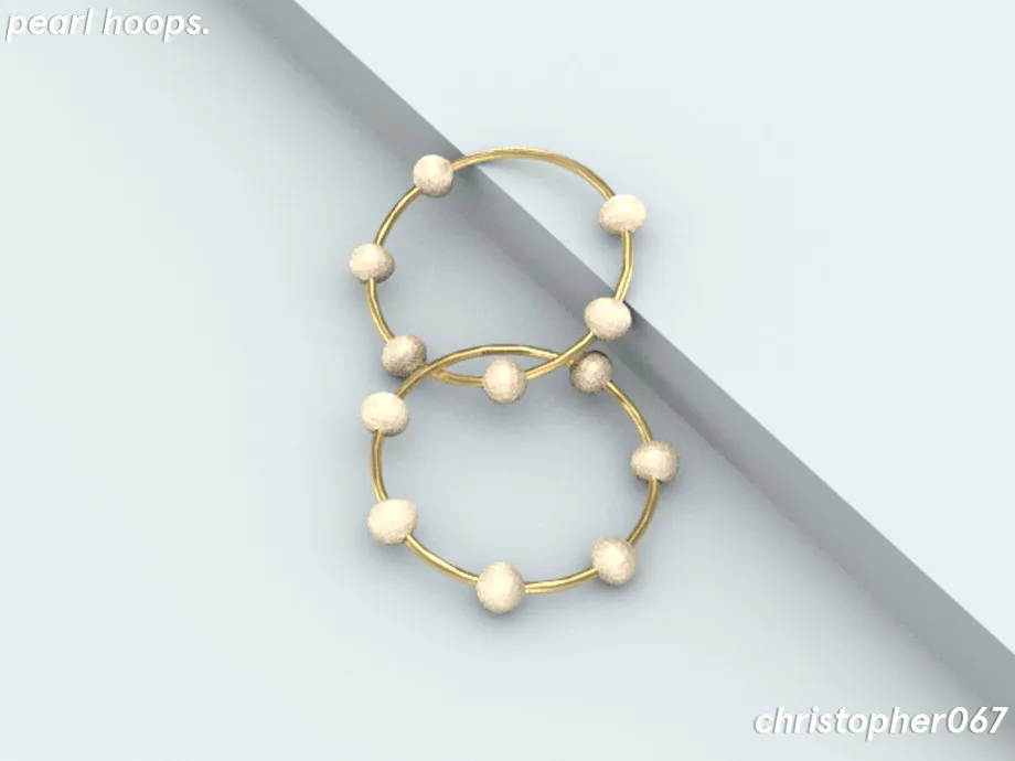 Pearl Hoop Earrings / Christopher067