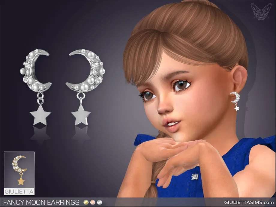 Fancy Moon Earrings For Toddlers