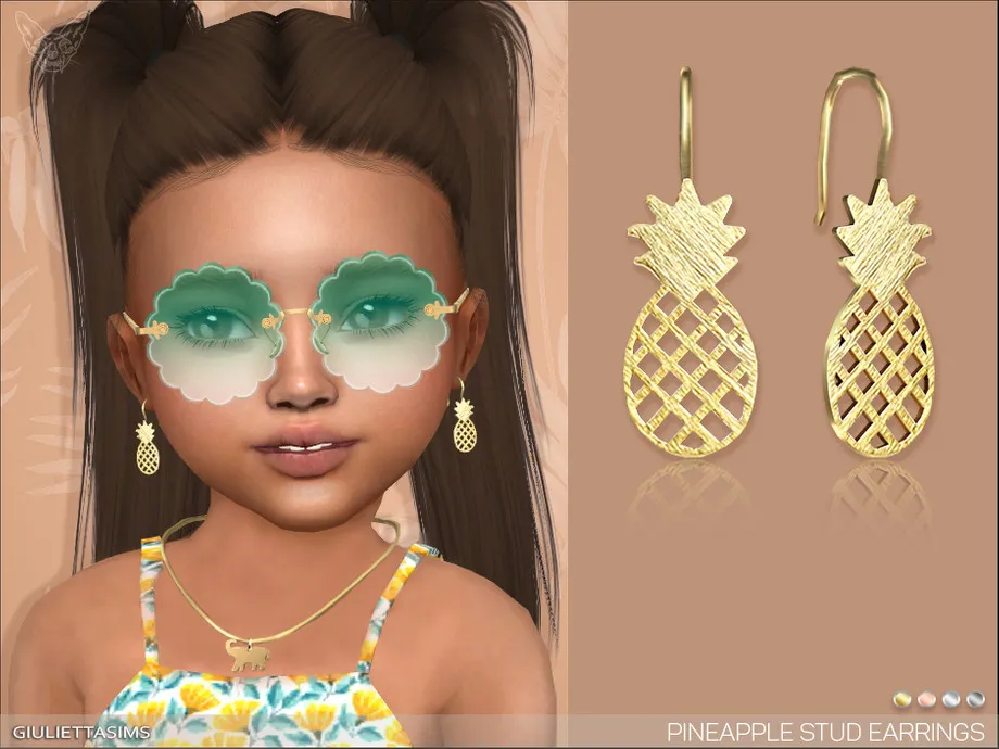 Pineapple Earrings For Toddlers