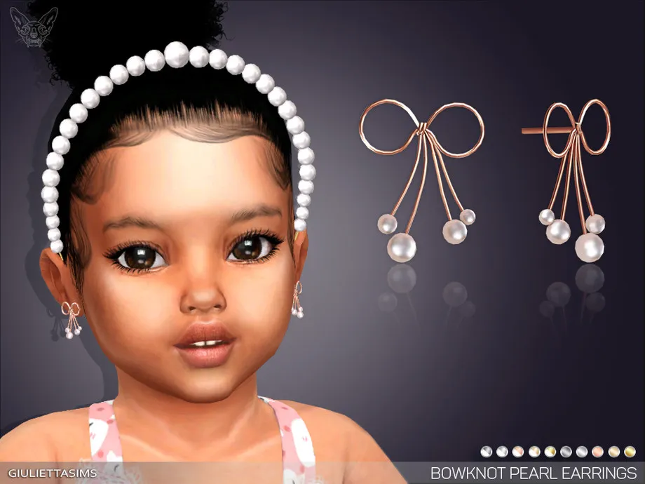 Bowknot Pearl Earrings For Toddlers