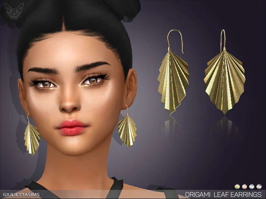 Origami Leaf Earrings