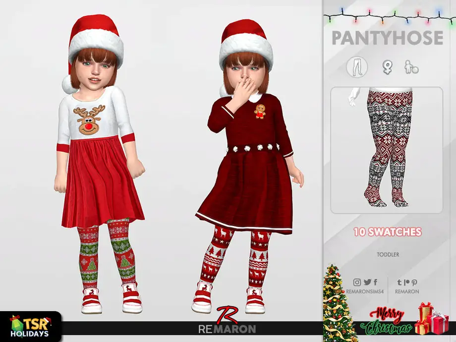 Holiday Wonderland - Christmas Pantyhose for Girls 01