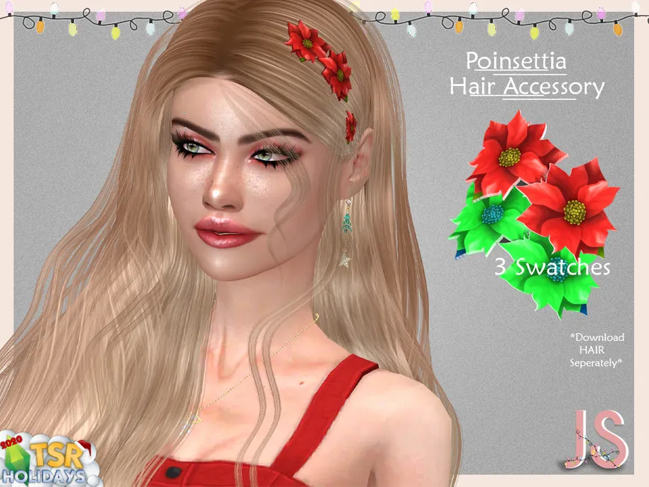 Holiday Wonderland- Poinsettia Hair (Accessory)