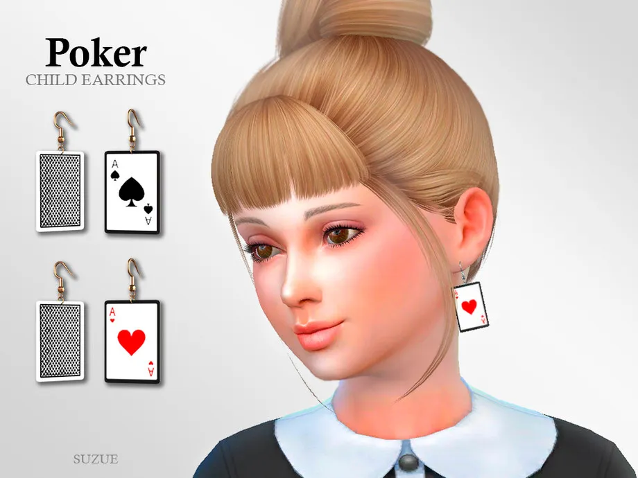 Poker Earrings Child