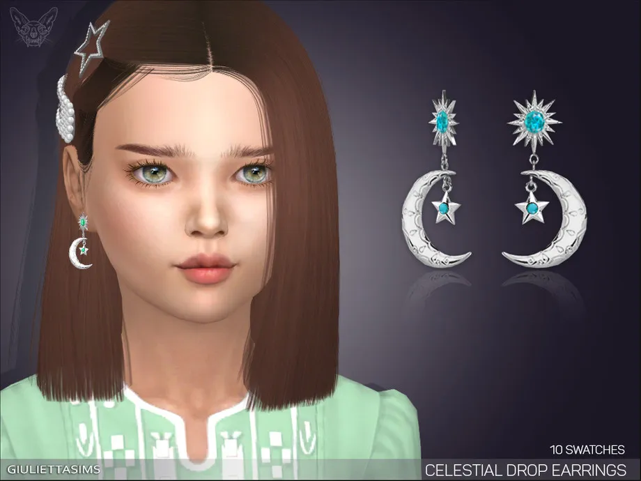 Celestial Drop Earrings For Kids