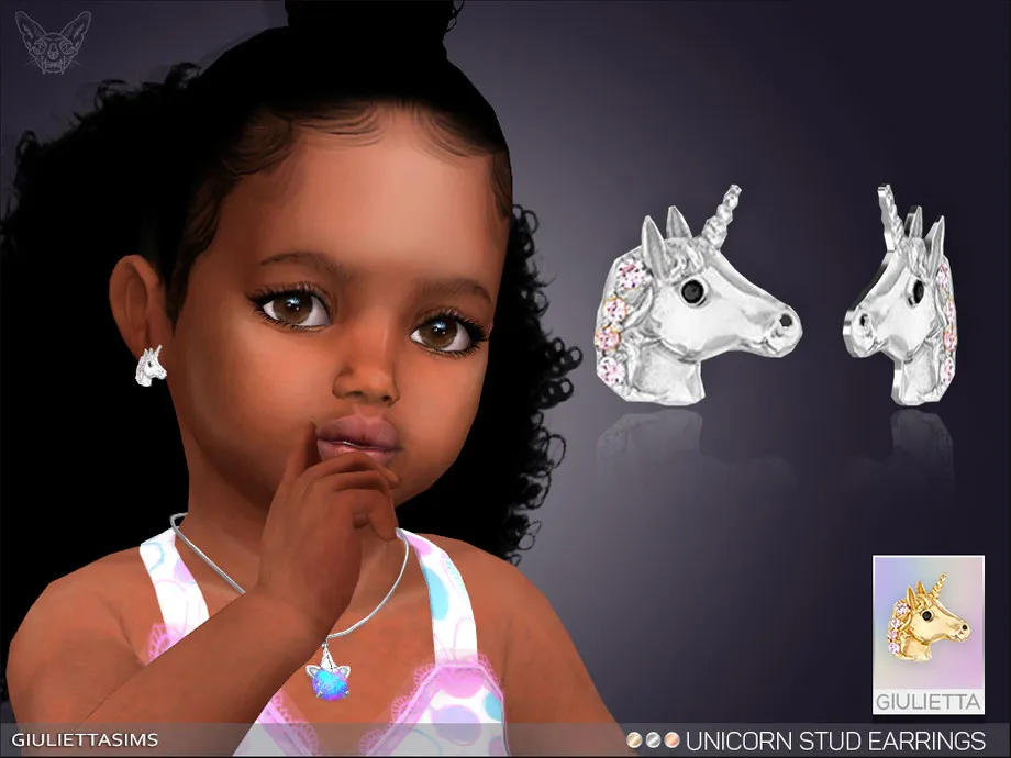 Unicorn Stud Earrings For Toddlers