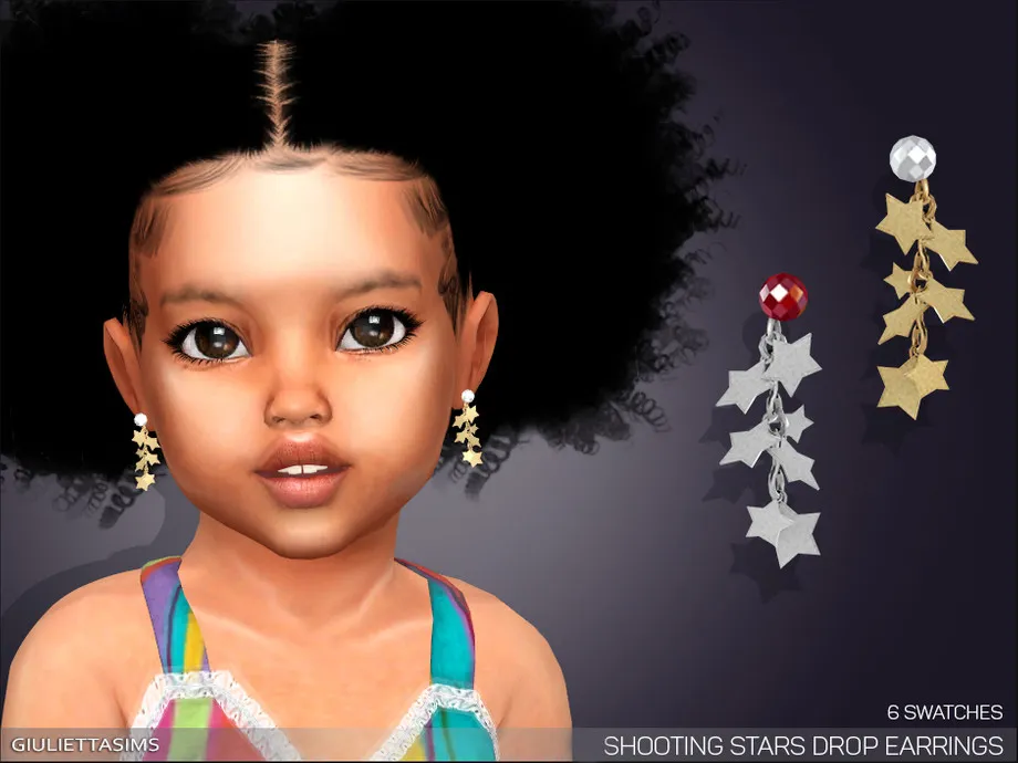 Shooting Stars Drop Earrings For Toddlers