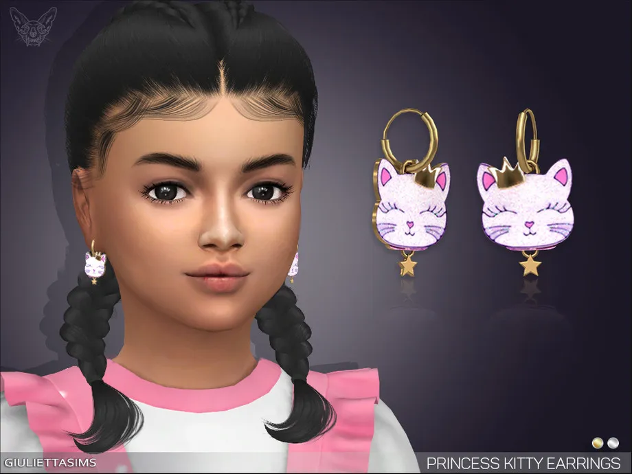 Princess Kitty Earrings For Kids