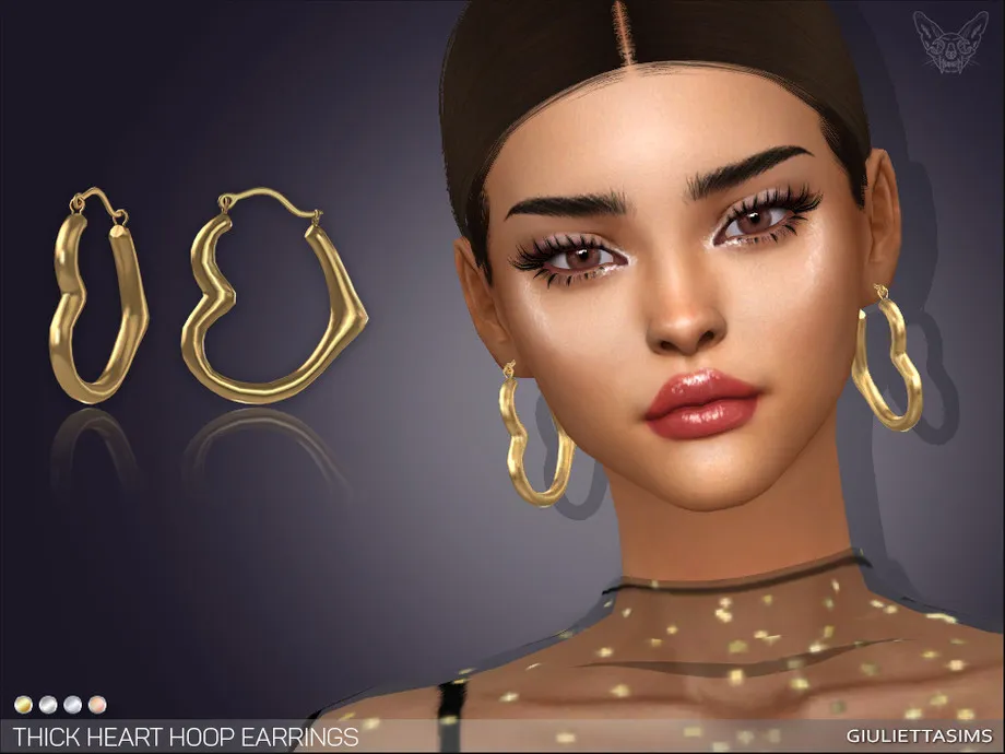 Thick Heart Hoop Earrings