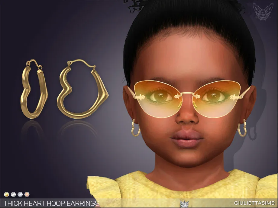 Thick Heart Hoop Earrings For Toddlers