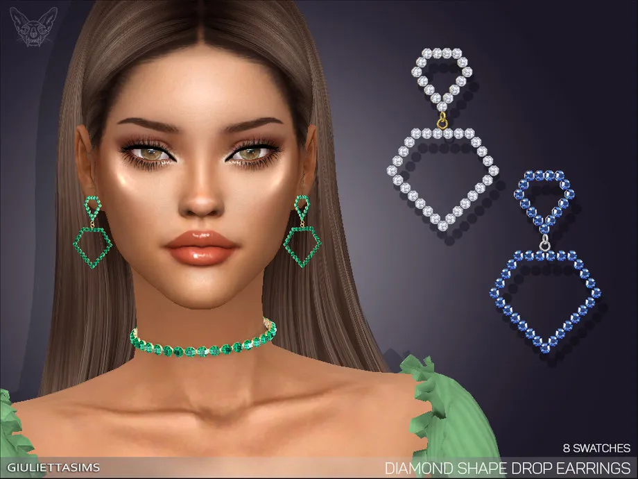 Diamond Shape Drop Earrings