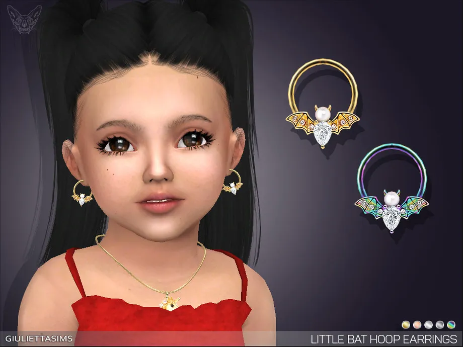 Little Bat Hoop Earrings For Toddlers