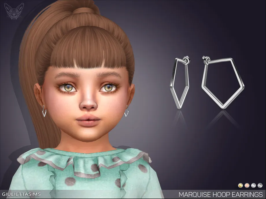 Marquise Hoop Earrings For Toddlers