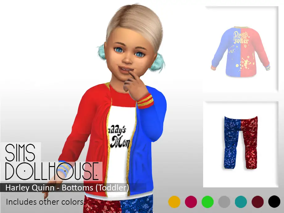 Sims Dollhouse - Harley Quinn - Tights (Toddler)