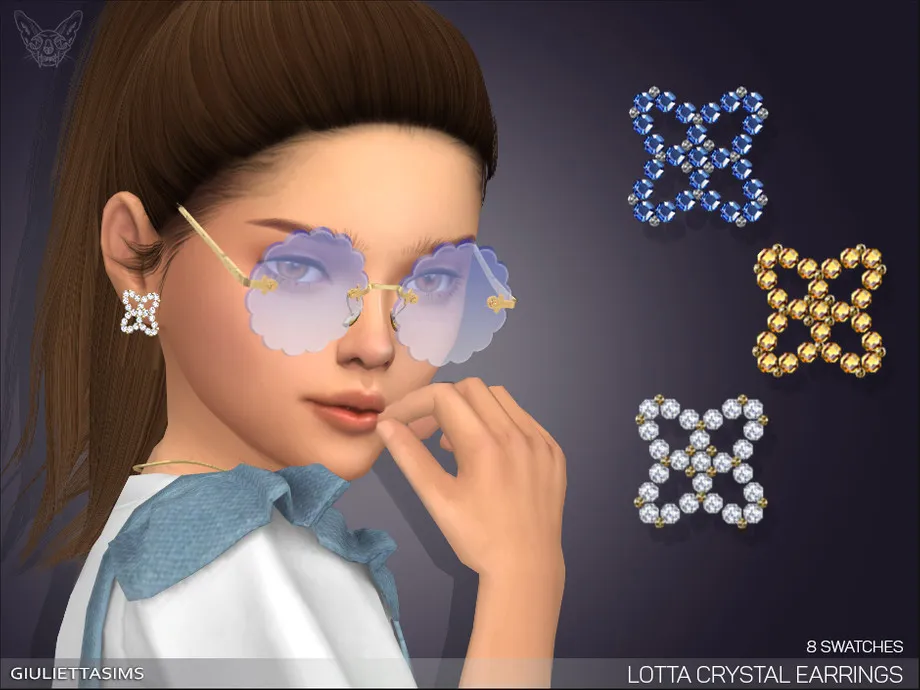 Lotta Crystal Earrings For Kids