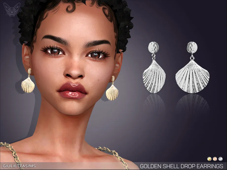 Golden Shell Drop Earrings