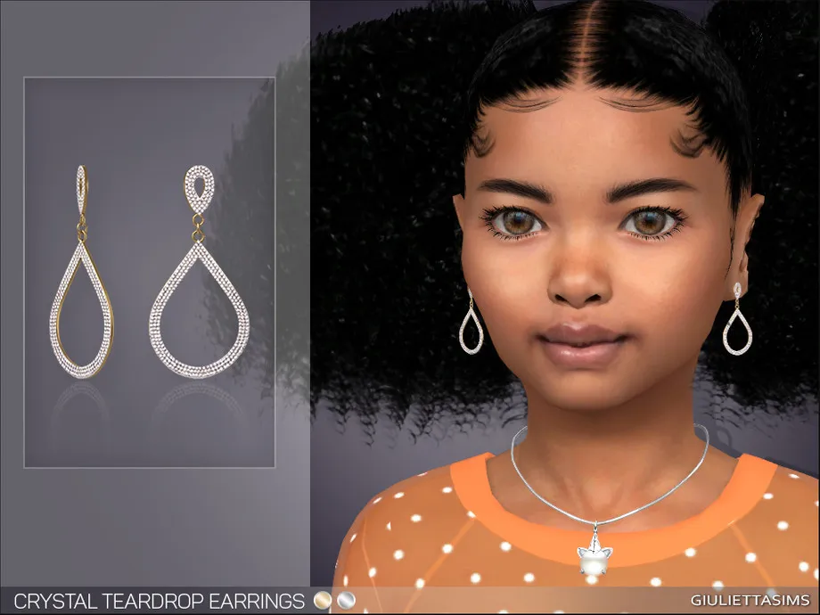 Crystal Teardrop Earrings For Kids