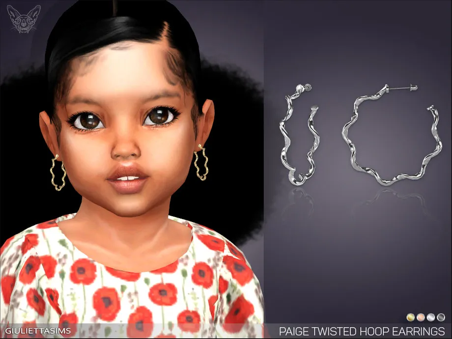 Paige Twisted Hoop Earrings For Toddlers