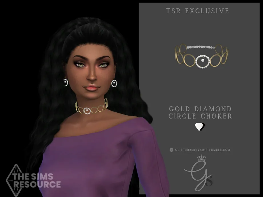 Gold Diamond Circle Choker